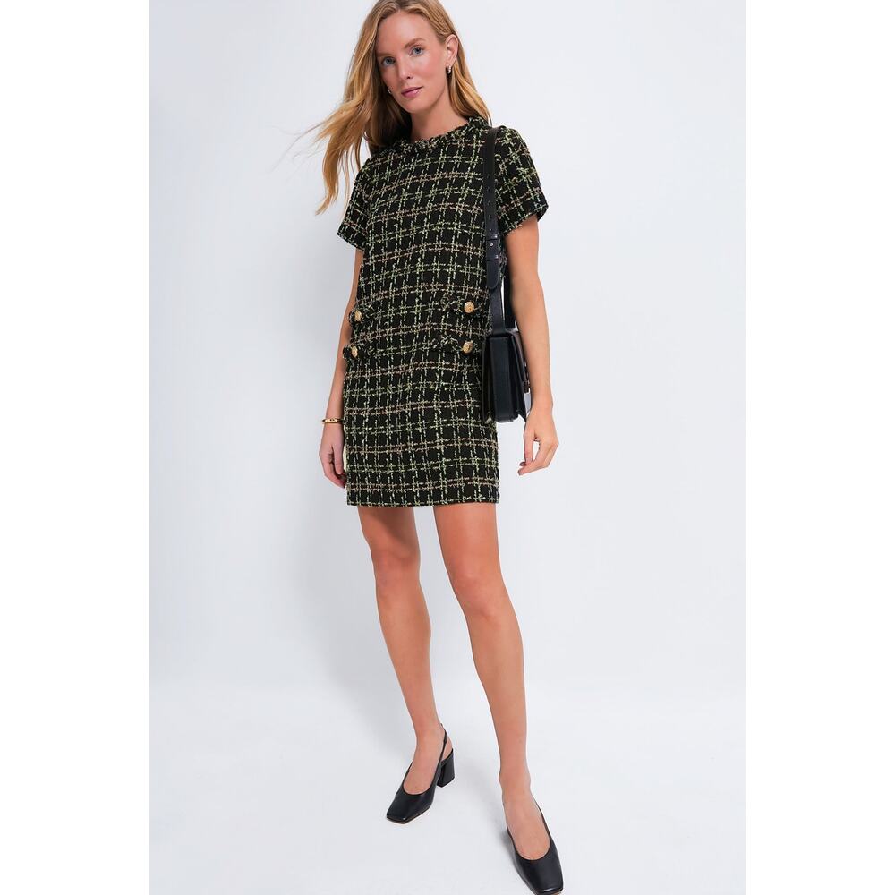 Tuckernuck Black and Gold Tweed Mini Dress